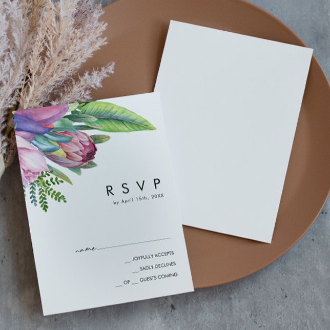 Floral tropical colorida | Tarjeta RSVP (Subido por el creador)