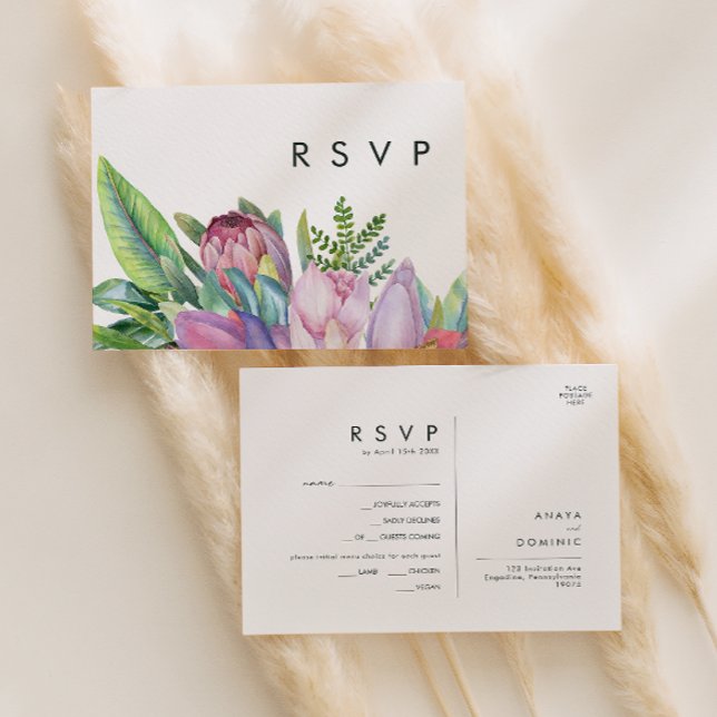 Floral tropical colorida | Tarjeta RSVP de elecció (Subido por el creador)