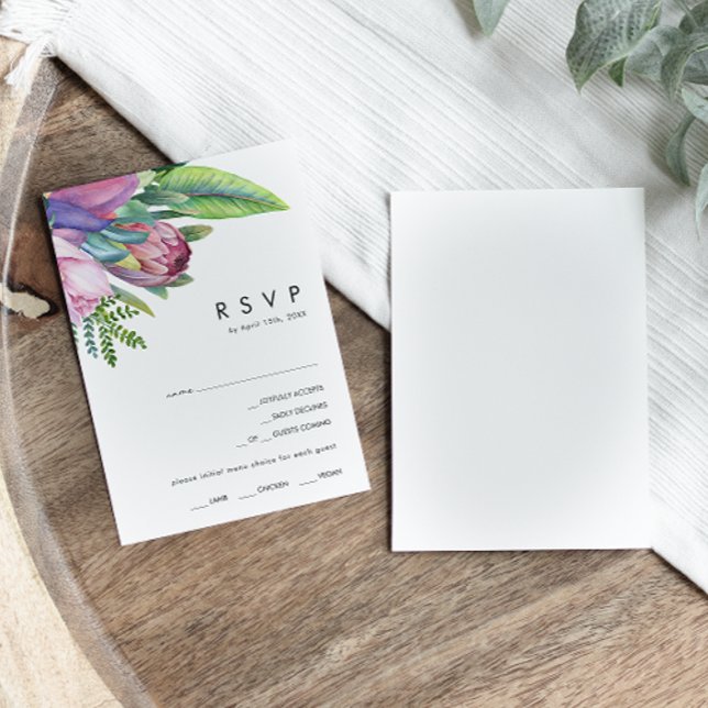 Floral tropical colorida | Tarjeta RSVP de elecció (Subido por el creador)