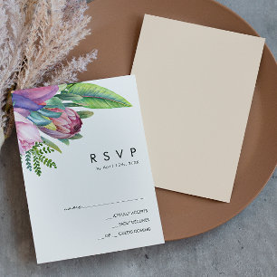 Floral tropical colorida Tarjeta RSVP de paginac