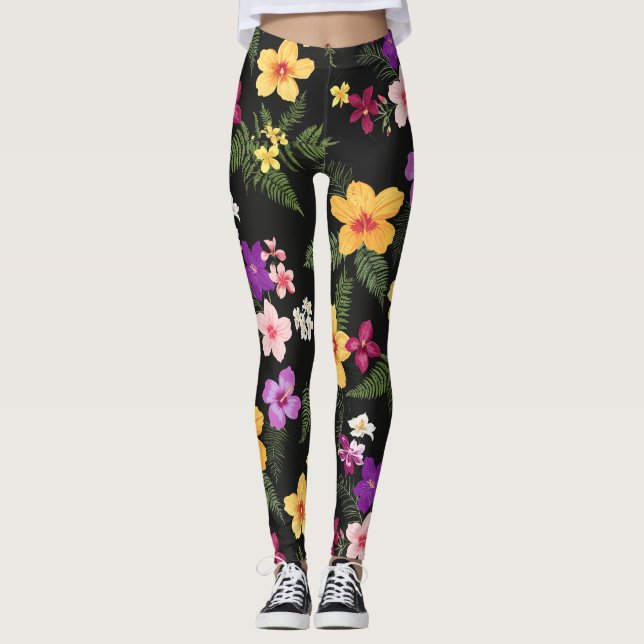 Floral Tropical Hibiscus Ultra Leggings (Anverso)