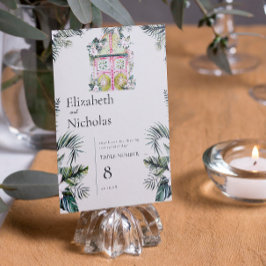 Floral Tropical Marroquí | Número de Mesa de Boda