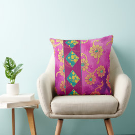 Floral turquesa rosa ORIENTAL - almohada