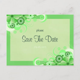 Floral verde claro Guardar la tarjeta de anuncio d