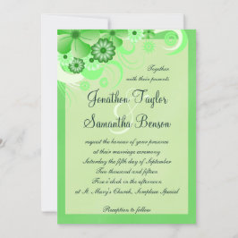 Floral verde pastel claro 5x7 Invitaciones a la bo