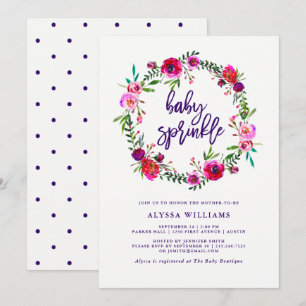 Floral vibrante  Invitación a gotas de bebé