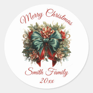 Floral vintage con arcos adhesivos navideños