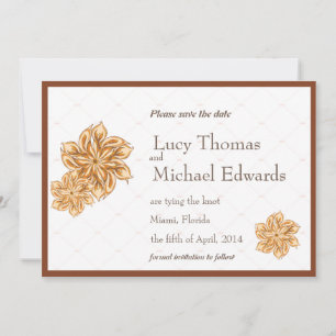Floral vintage -guardar la tarjeta de fecha