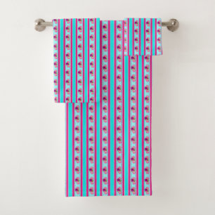 Floral Vintage Regina Stripe Turquesa Mezcla Rosa