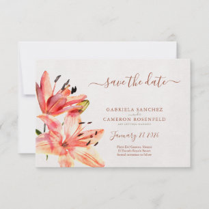 Floral Watercolor Lillies Terracotta