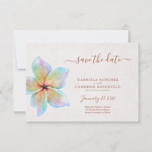 Floral Watercolor Plumeria Terracotta Boda