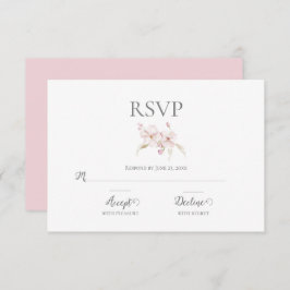 Floral Watercolor Script Pastel Boda rosa RSVP