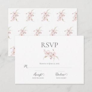 Floral Watercolor Script Pastel Boda rosa RSVP