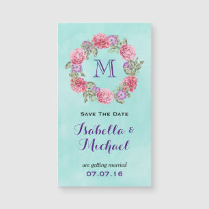 Floral Watercolor Wreath Wedding Save The Date