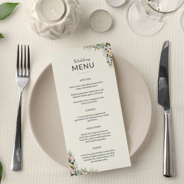 Floral wedding menu - boho style (Subido por el creador)