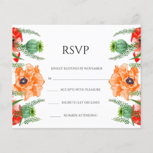 Floral Wedding RSVP Card Flyer