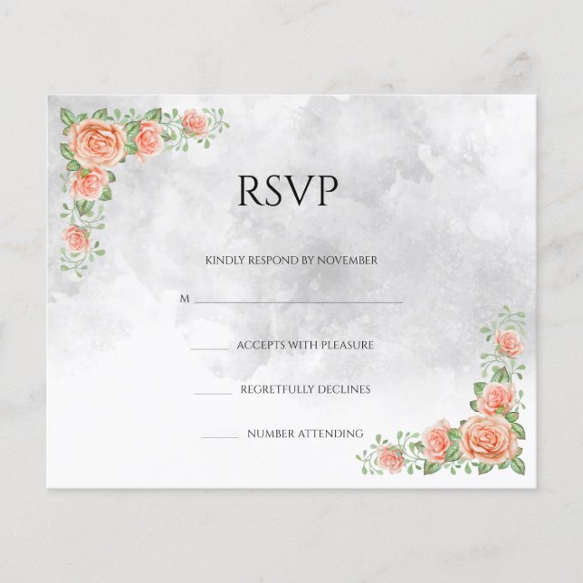 Floral Wedding RSVP Card Flyer (Frente)