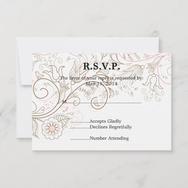 Floral Whimsy Wedding RSVP (Anverso)
