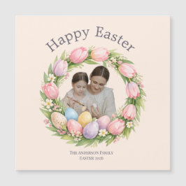 Floral Wreath & Family Photo Personalized Easter 