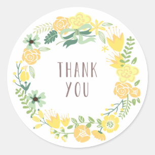 Floral Wreath   Gracias Pegatinas