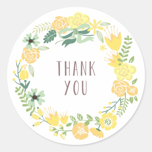 Floral Wreath | Gracias Pegatinas (Anverso)