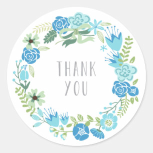 Floral Wreath Gracias Pegatinas