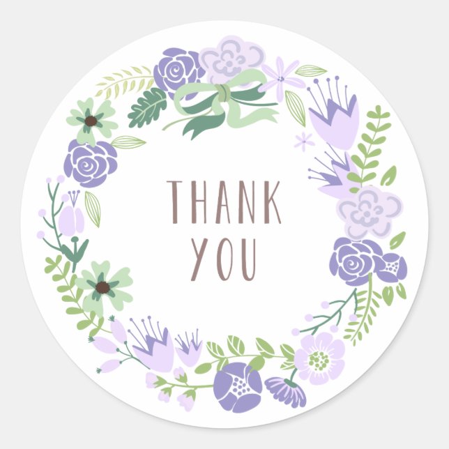 Floral Wreath | Gracias Pegatinas (Anverso)