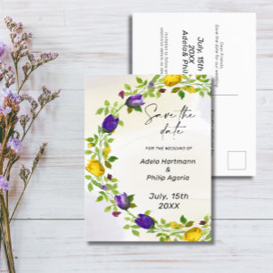 Floral Wreath Guardar la fecha postal