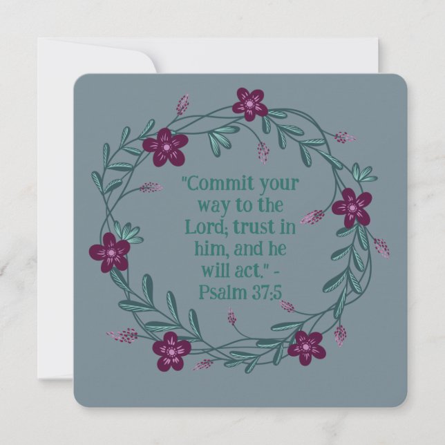 Floral Wreath Religious Blank Ocasiones especiales (Anverso)