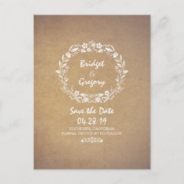 Floral Wreath Vintage Guardar las postales de fech