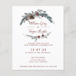 Floral Wreath Wedding Invitation   Budget Flyer