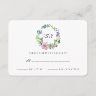 Floral y mariposa de color de agua Boho RSVP