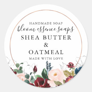 Floral y Relieve metalizado  Pegatina de jabón