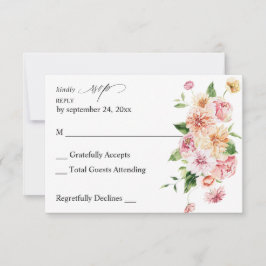 Floral y vegetación rosa y rosa sin carne RSVP