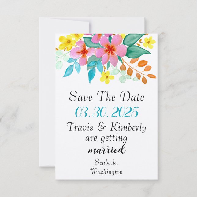 Florales acuáticas modernas en colores vivos (Anverso)