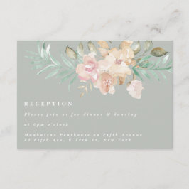 Florales de acuarela rústica recepción verde de sa