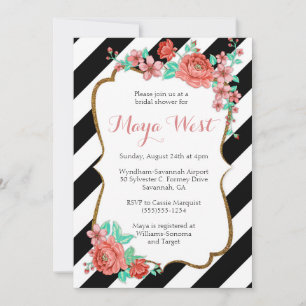 Florales de época con invitaciones Purpurinas