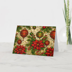 Florales de Navidad con aspecto de vidrio emplomad