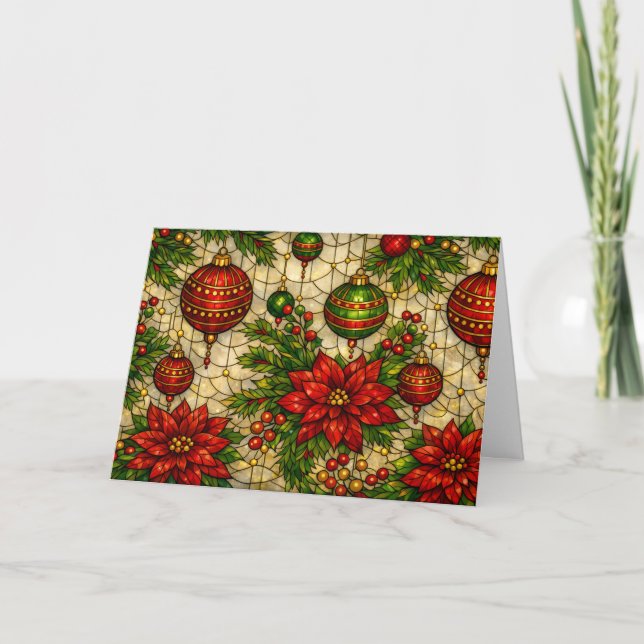 Florales de Navidad con aspecto de vidrio emplomad (Anverso)