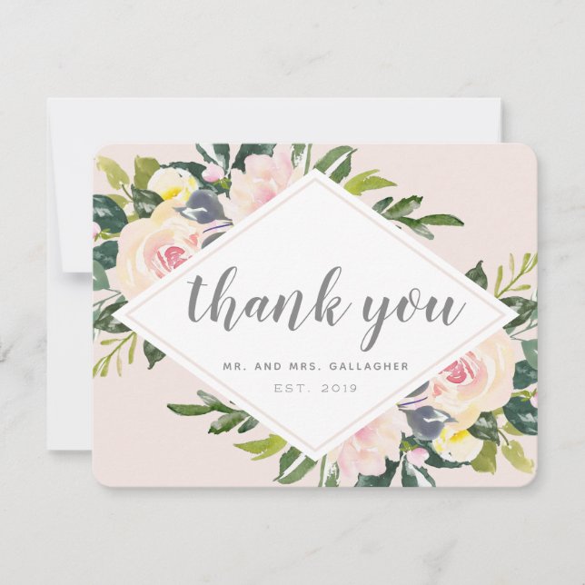 Florales de primavera | Tarjeta de agradecimiento  (Anverso)