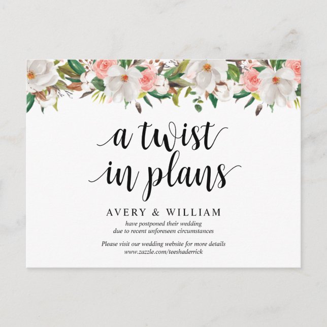 Florales de Rubor blancos, posponen invitación a m (Anverso)