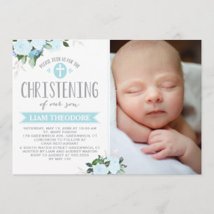 Florales en azul   Invitación a la cristiandad