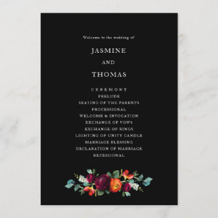 Florales holandeses sobre el programa de bodas de 