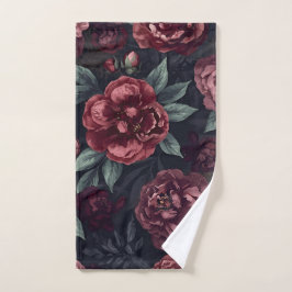 Florales Malhumorados Patrón Acuarela Rojo Oscuro