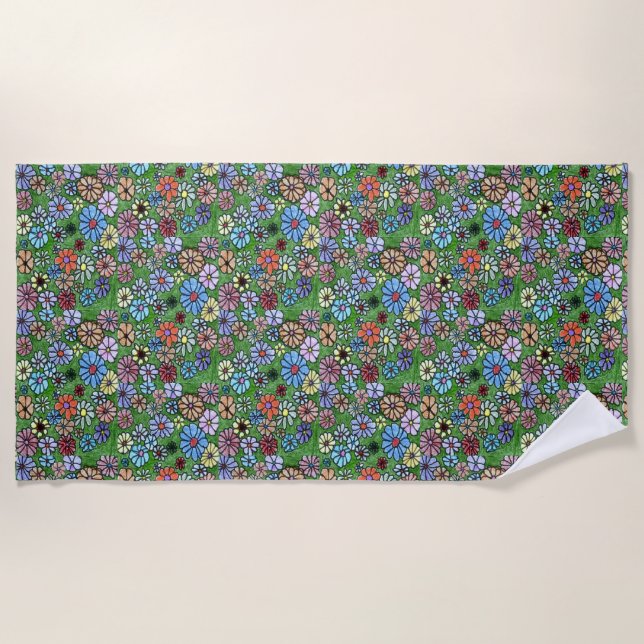 Florales, paisajes, deportes cruzados en toalla de (Anverso)