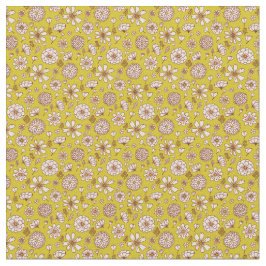 Florales patrón de flores amarillo fondo Tela