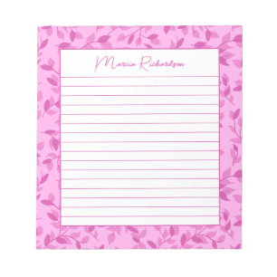 Florales rosadas bonitas Cuaderno personalizado mo