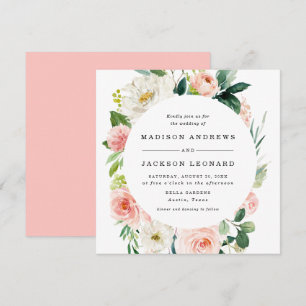 Florales Rosadas   Invitación de Boda