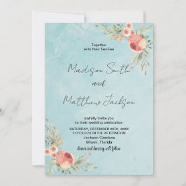 Florales sobre invitaciones de bodas temáticas ver