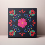 Florals Azulejo<br><div class="desc">Decorar la oficina con este diseño de folk florals colorido. Puede personalizar más adelante haciendo clic en el botón "PERSONALIZAR". Cambie el color de fondo si lo desea. Si desea más información,  póngase en contacto con nosotros en ThePaperieGarden@gmail.com.</div>